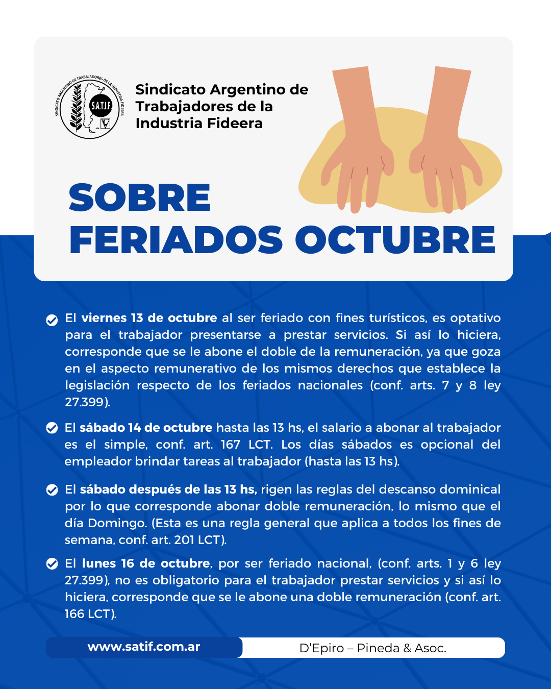 Sobre los feriados de octubre