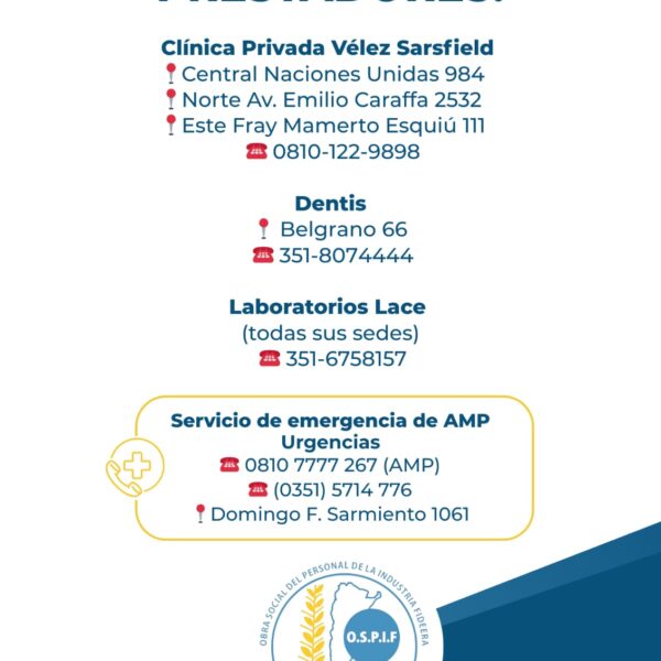 Nuevos prestadores para los afiliados de Córdoba