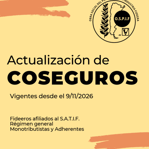 Actualización de valores de Coseguros – Vigencia Noviembre 2026